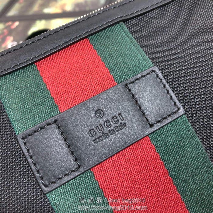 GUCCI 古馳男包 新款 523335 黑色 郵差包 Gucci帆布男包 Gucci男士單肩斜挎包